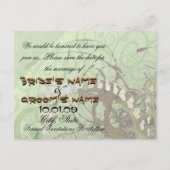 Save the Date grüne und braune Herzen - individuel Ankündigungspostkarte (Rückseite)