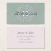 Save the Date grüne und rosa Tastenkarte (Vorne & Hinten)