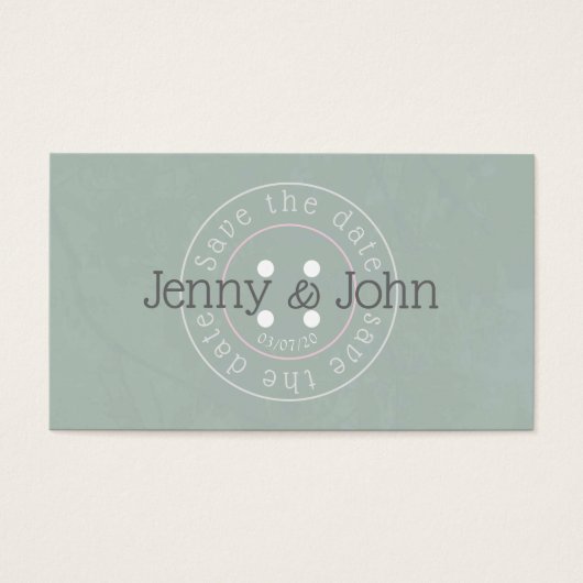 Save the Date grüne und rosa Tastenkarte (Vorderseite)