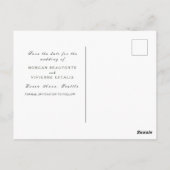 Save the Date grünes Blattgold Postkarte (Rückseite)