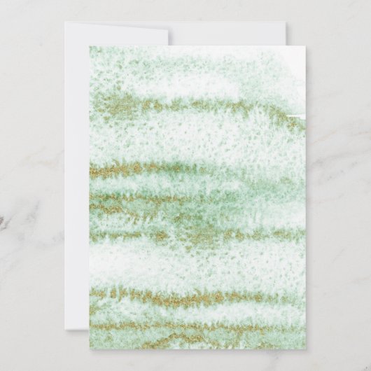 Save The Date. Grünes botanisches Foto Hochzeit Einladung (Rückseite)