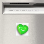 Save the Date/Grünes Herz Magnet (In Situ (Geschirrspüler))