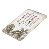 Save the Date grungy Vintage Magnete (Linke Seite)