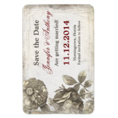 Save the Date grungy Vintage Magnete (Vertikal)