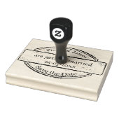 Save the Date Gummi-Briefmarke groß | Name und Dat Gummistempel (Stempel)