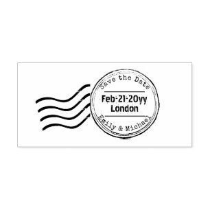 Save the Date Gummi Hochzeits-Briefmarke POSTAGE S Gummistempel