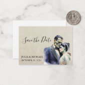 Save the Date Halloween Frankenstein Bride Mitteilungskarte (Vorderseite/Rückseite Beispiel)