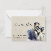 Save the Date Halloween Frankenstein Bride Mitteilungskarte (Vorderseite)