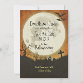 Save the Date Halloween Hochzeit in Orange