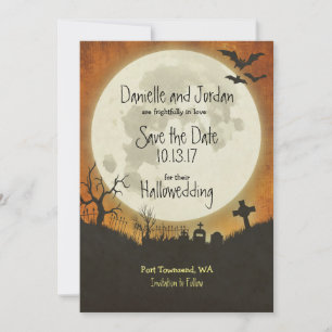 Save the Date Halloween Hochzeit in Orange
