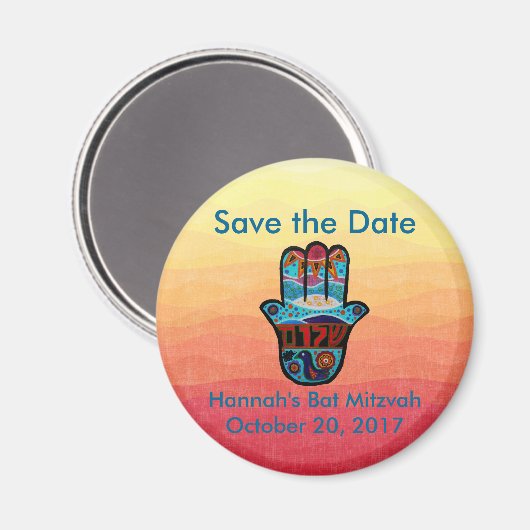 Save the Date Hamsa Magnet (Vorderseite/Rückseite)