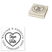 Save the Date Hand-Script-Herz-Circle Gummistempel (Stempel)