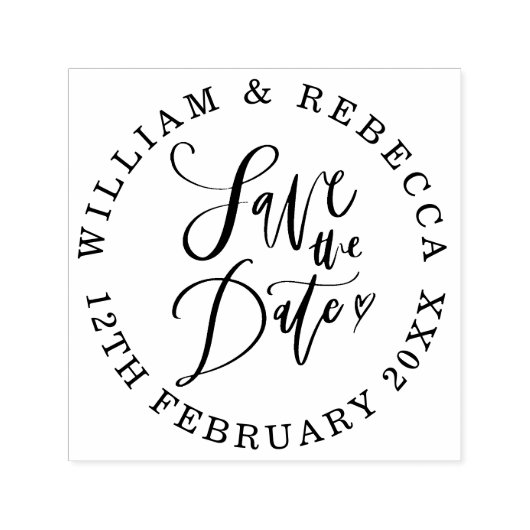 Save the Date Hand-Script-Herz-Circle Permastempel (Design)