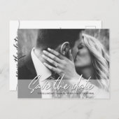 Save the Date Handgeschriebene Foto-Verlobung Postkarte (Vorne/Hinten)