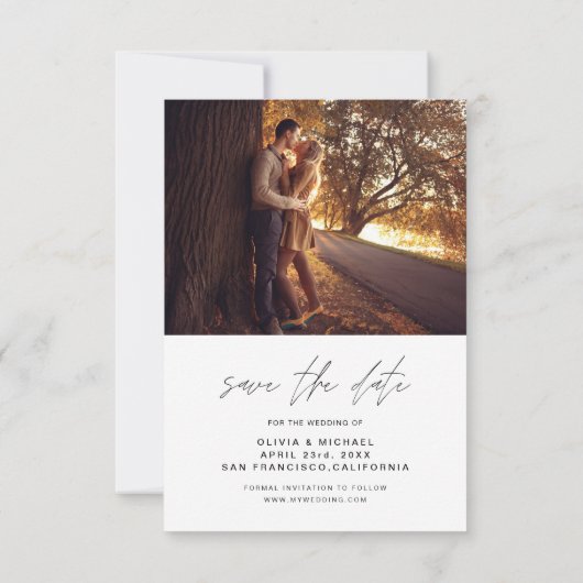 Save the Date handgeschriebenes Hochzeitsszenario  (Rückseite)