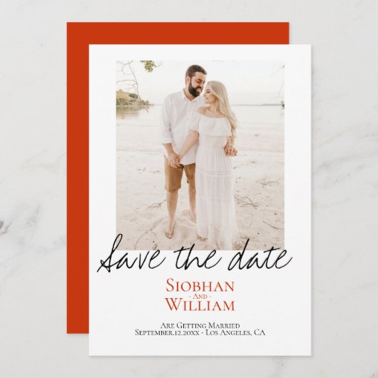 Save the Date Handgeschriebenes Personalisiertes F (Vorne/Hinten)