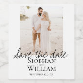 Save the Date Handgeschriebenes Personalisiertes F Weinetikett (Einzelnes Label)