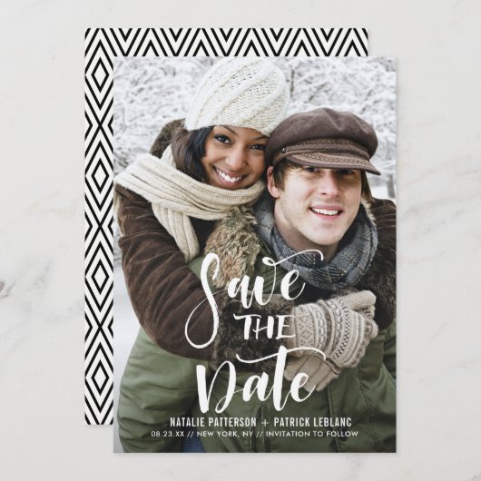 Save the Date handgeschriebenes Skript-Foto (Vorne/Hinten)