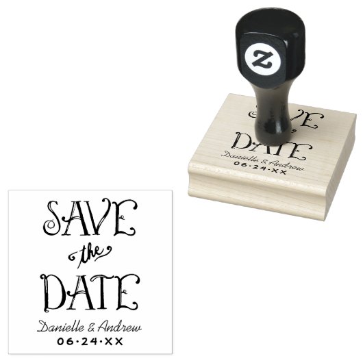 Save the Date handgeschriebenes SkriptWedding Mono Gummistempel (Stempel)