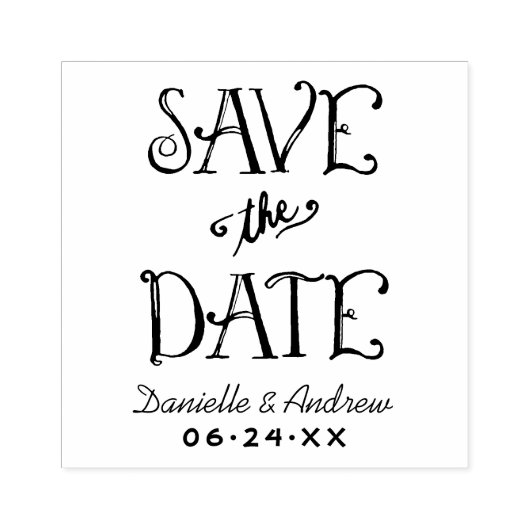 Save the Date handgeschriebenes SkriptWedding Mono Gummistempel (Prägung)
