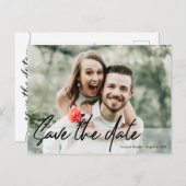 Save the Date Handgeschriebenes Verlobung-Foto Postkarte (Vorne/Hinten)