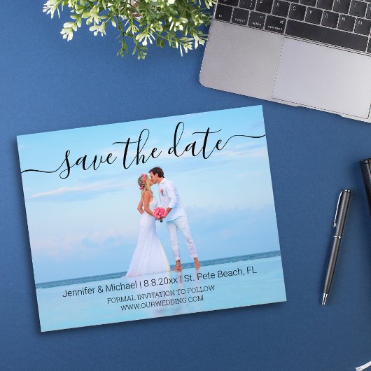 Save the Date handschriftlich Hochzeitsfeier Foto Flyer