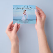 Save the Date handschriftlich Hochzeitsfeier Foto Flyer (Gruppe)