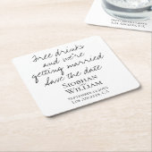 Save the Date Handschriftlich Personalisiert Rechteckiger Pappuntersetzer (angewinkelt)