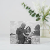 Save the Date Heart Arrow Script Hand Letter Po Postkarte (Stehend Vorderseite)