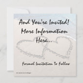 Save the Date Hearts Sand Beach Hochzeit Einladung (Rückseite)