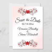 Save the Date Hearts White Magneteinladung (Vorderseite)