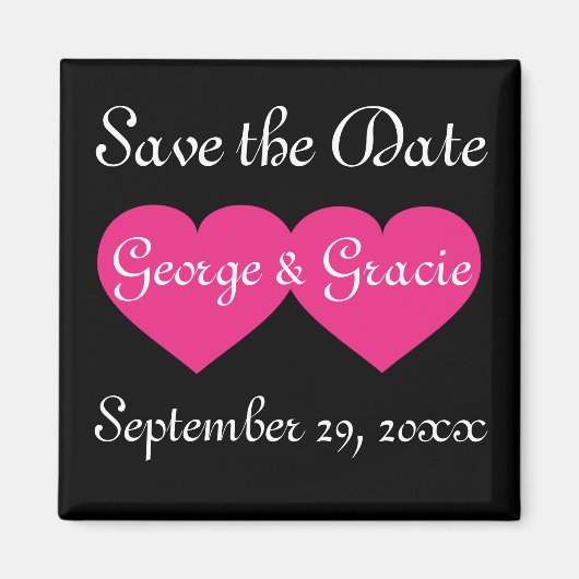 Save the Date heiß rosa Herzen Magnet (Vorne)
