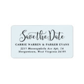 Save the Date hellblaue Rücksendeadresse Adressaufkleber (Vorne)