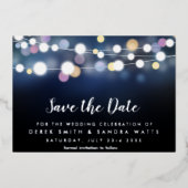 Save the Date helle Lichter Folieneinladung (Vorderseite)