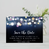 Save the Date helle Lichter Folieneinladung (Stehend vorne)