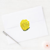 Save the Date, hellgelbe Rosenaufkleber Runder Aufkleber (Umschlag)