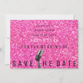 Save the Date Hellrosa Glitzer Microfone (Rückseite)