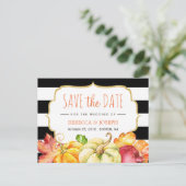 Save the Date Herbst - Blätter für die Kürbishornm Ankündigungspostkarte (Stehend Vorderseite)