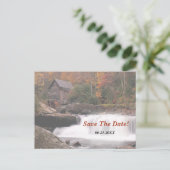 Save the Date Herbst im Land Hochzeit Ankündigungspostkarte (Stehend Vorderseite)