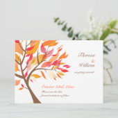 Save the Date Herbst Thema Tree Flachkarte (Stehend Vorderseite)