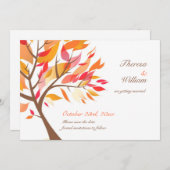 Save the Date Herbst Thema Tree Flachkarte (Vorne/Hinten)