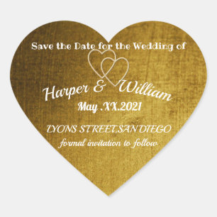 Save the Date Herz-Aufkleber