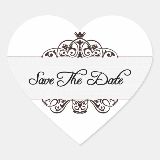 Save The Date Herz-Aufkleber (Vorderseite)