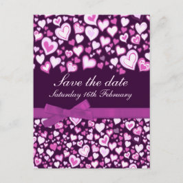 Save the Date Herz & Bows Rosa lila Karte