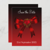 Save the Date Herz Deep Red Gold Black (Vorne/Hinten)