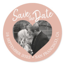 Save the Date Herz Foto Dusty Pink