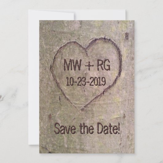 Save the Date, Herz in Tree verkündet Date (Vorderseite)