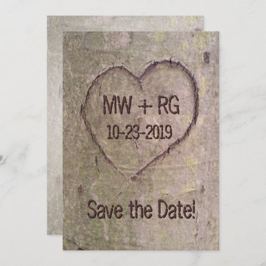 Save the Date, Herz in Tree verkündet Save The Date (Vorne/Hinten)