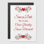 Save the Date Herz Magneteinladung (Vorne/Hinten)