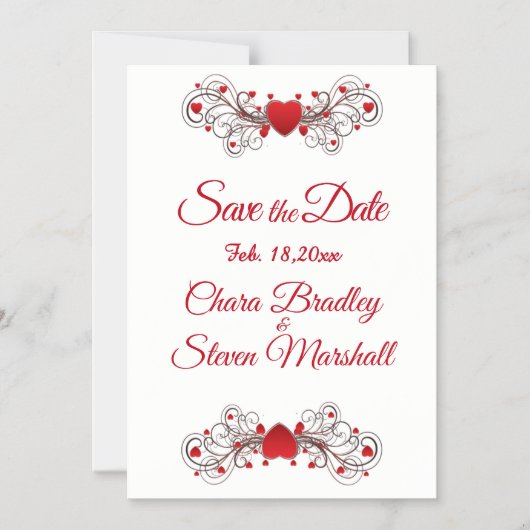 Save the Date Herz Magneteinladung (Vorderseite)